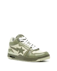 A Bathing Ape Clutch Sta Leather Sneakers