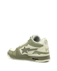 A Bathing Ape Clutch Sta Leather Sneakers