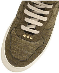 D-S!de Croc Embossed Leather High Top Sneakers