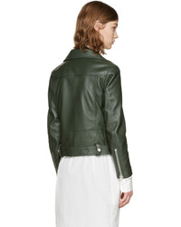Acne Studios Green Leather Mock Jacket