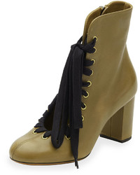 Chloé Chloe Lace Up Leather Ankle Boot