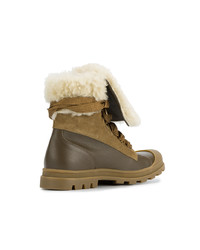 Chloé Brown Parker Leather Shearling Boots
