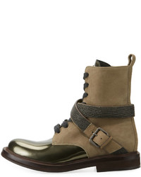 Brunello Cucinelli Leather Lace Up Hiking Boot