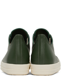 Rick Owens Green Leather Sneakers