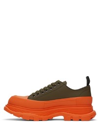 Alexander McQueen Green Orange Tread Slick Low Sneakers
