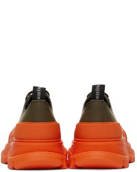 Alexander McQueen Green Orange Tread Slick Low Sneakers