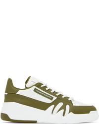 Giuseppe Zanotti Khaki White Talon Sneakers