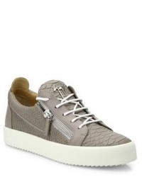 Giuseppe Zanotti Maryland Croc Embossed Leather Low Top Sneakers