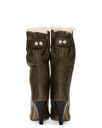 Isabel Marant Khaki Shearling Lakfee Boots