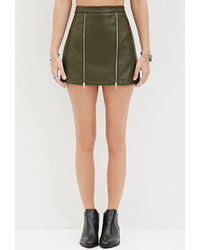Forever 21 Zippered Faux Leather Mini Skirt