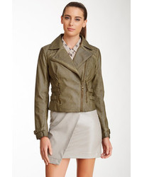 Olive Leather Outerwear