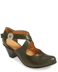 Olive Leather Pumps