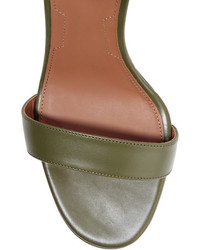 Givenchy Retra Suede Trimmed Leather Sandals Army Green