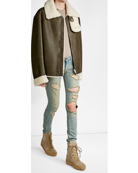 Yeezy Leather Jacket With Shearling
