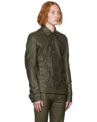 Rick Owens Green Leather Jacket