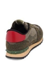 Valentino Army Felt Roc Calf Leather Runner Sneakers