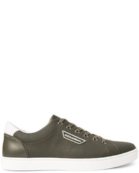 Dolce & Gabbana Rubberised Textured Leather Sneakers