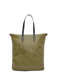 Dries Van Noten Khaki Faux Leather Tote