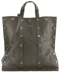 Moschino Large Snap Leather Tote Bag