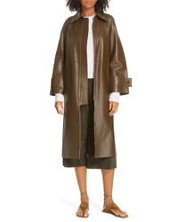 Olive Leather Trenchcoat