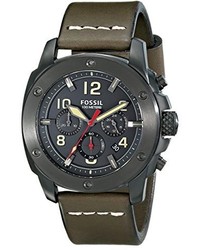 Fossil Fs5000 Modern Machine Chronograph Leather Watch Olive