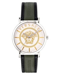 Versace V Essential Leather Watch