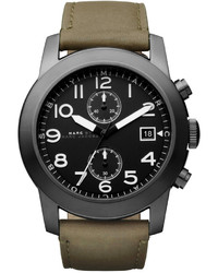 Marc by Marc Jacobs Watch Chronograph Olive Leather Strap 46mm Mbm5034