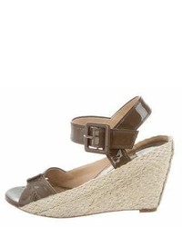 Diane von Furstenberg Patent Leather Wedge Sandals