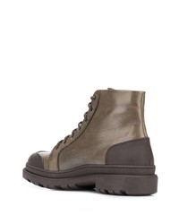 Brunello Cucinelli Contrast Panel Lace Up Boots