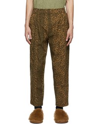 South2 West8 Beige Leopard Army String Trousers