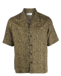 Saint Laurent Leopard Print Short Sleeved Shirt