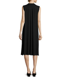 Eileen Fisher Sleeveless Button Front Jersey Dress Plus Size