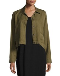Eileen Fisher Lightweight Cropped Button Front Jacket Petite