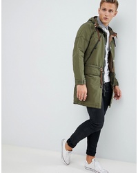Abercrombie & Fitch Lightweight Hooded Parka In Khaki