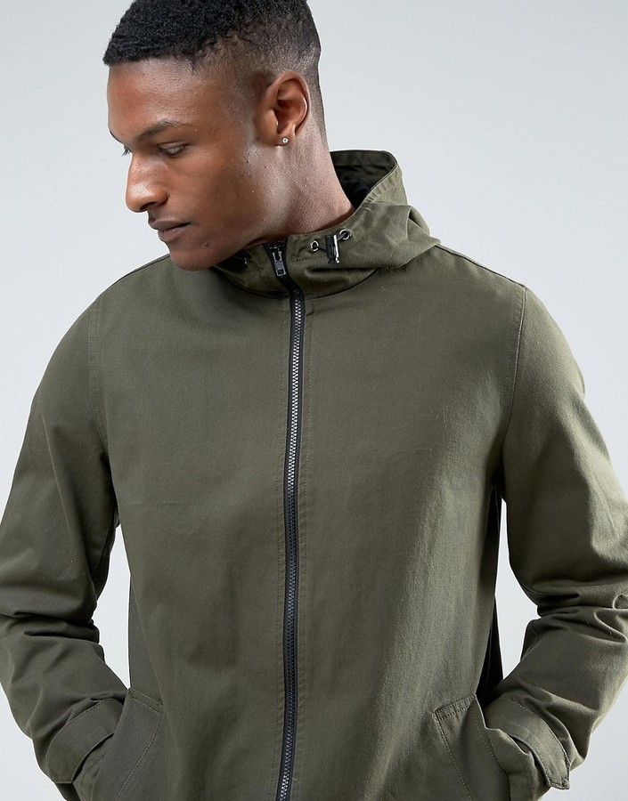 Asos Design Mantel In Khaki Asos Design Oversized Parka Asos Parka