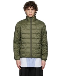 TAION Khaki High Neck Quilted Down Jacket