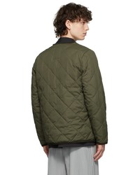 TAION Khaki Quilted Down Piping Cardigan