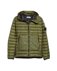Stone Island Water Resistant Hooded Down Puffer Jacket In Olive At Nordstrom