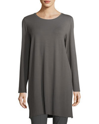 Eileen Fisher Long Sleeve Lightweight Viscose Jersey Tunic Plus Size