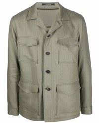 Tagliatore Button Up Linen Jacket