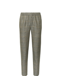 De Bonne Facture Easy Prince Of Wales Checked Washed Linen Drawstring Trousers