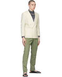 Ring Jacket Green Cotton Linen Trousers