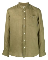 Woolrich Band Collar Button Up Shirt