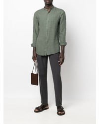 Costumein Band Collar Linen Shirt