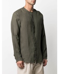 Costumein Collarless Linen Shirt