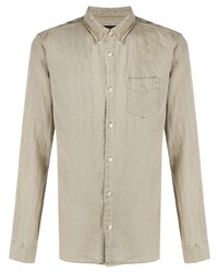 AllSaints Long Sleeve Linen Shirt