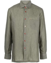Kiton Long Sleeve Linen Shirt