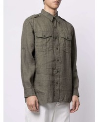 Man On The Boon. Pocketed Linen Shirt