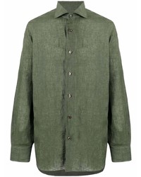 Barba Pointed Collar Button Up Shirt