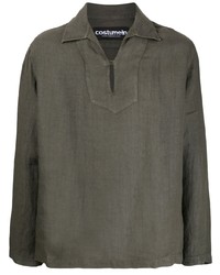 Costumein Pointed Collar Linen Shirt